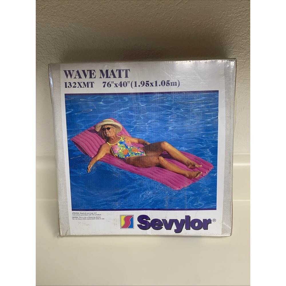 SEVYLOR WAVE MATT Inflatable Raft Float Pool Beach 76 x 40 RARE NEW VTG